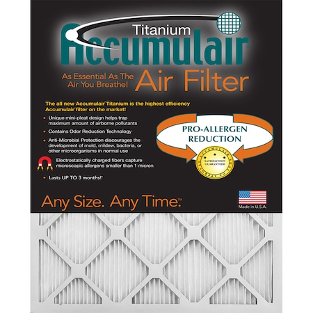 Pleated Air Filter, 20 X 36 X 1, 4 Pack